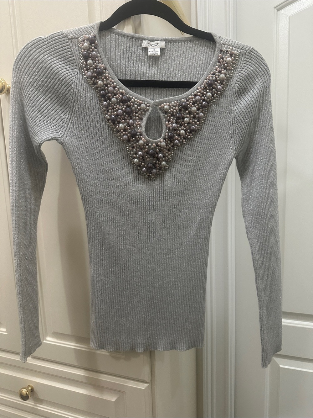 Cache Beaded Sweater Size S